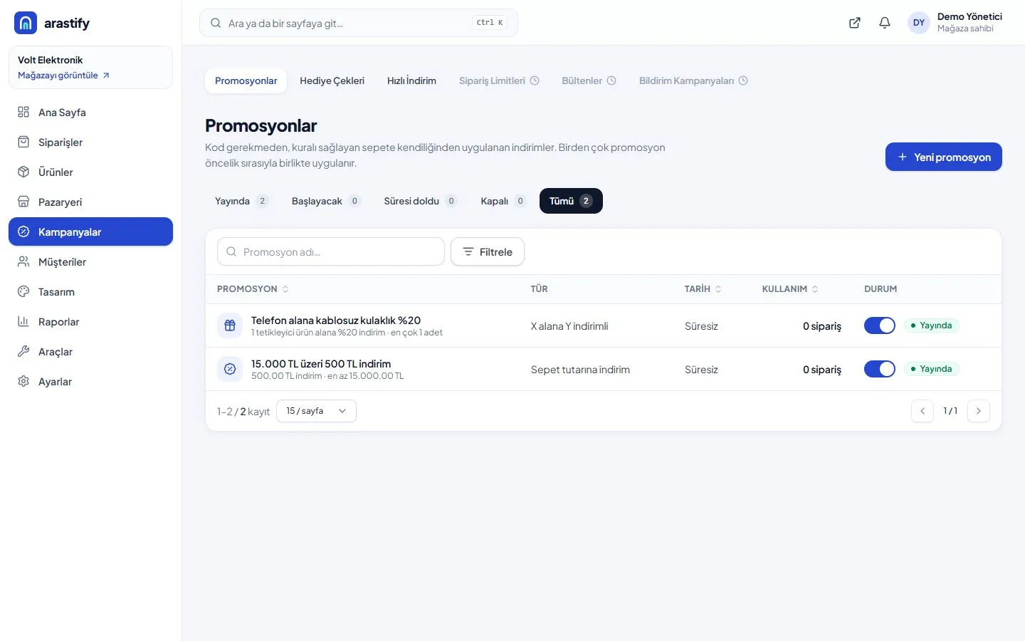 Promosyon listesi