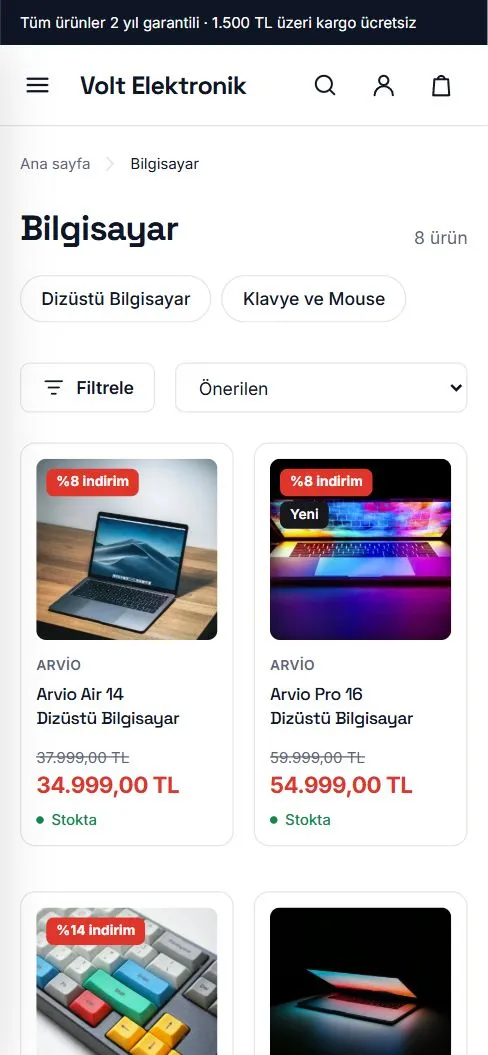 Volt Elektronik kategori sayfası