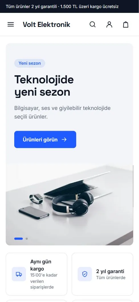 Volt Elektronik ana sayfası